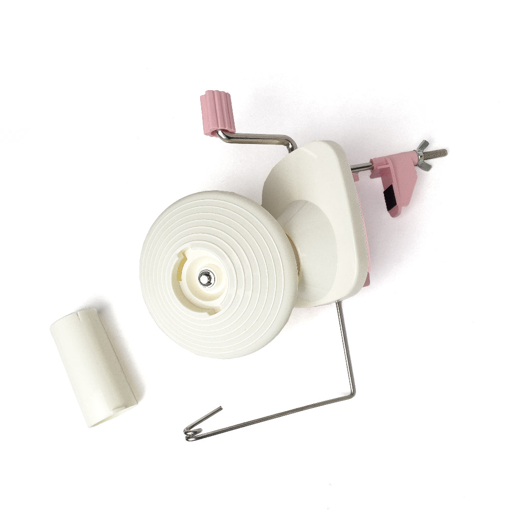 Pink Plastic Yarn Winder Manual Hand Winding Tool Hand Operated White and Pink