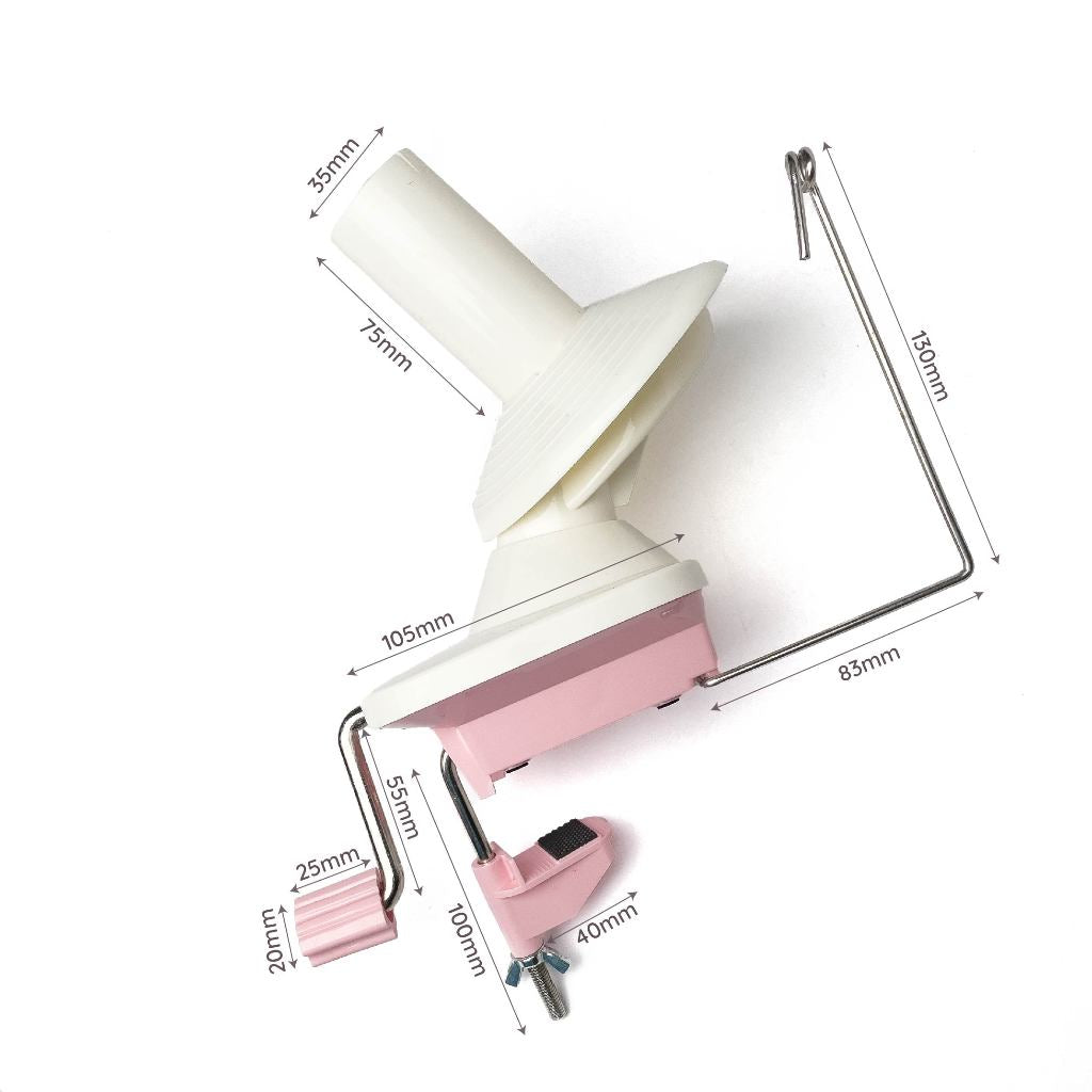 Pink Plastic Yarn Winder Manual Hand Winding Tool Hand Operated White and Pink