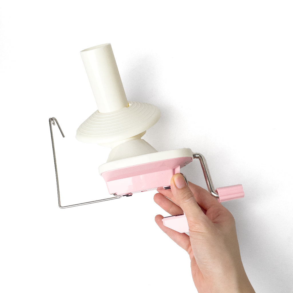 Pink Plastic Yarn Winder Manual Hand Winding Tool Hand Operated White and Pink