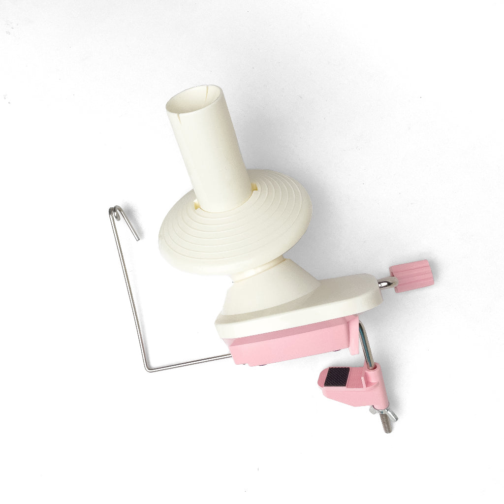 Pink Plastic Yarn Winder Manual Hand Winding Tool Hand Operated White and Pink