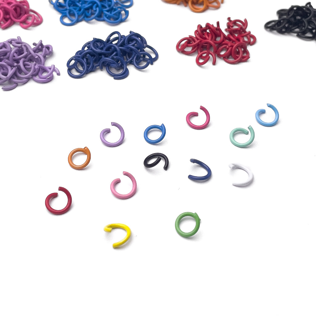 8mm Colorful Open Jump Ring Rings Coated Painted Jumpring (10 grams / approx 50pcs)