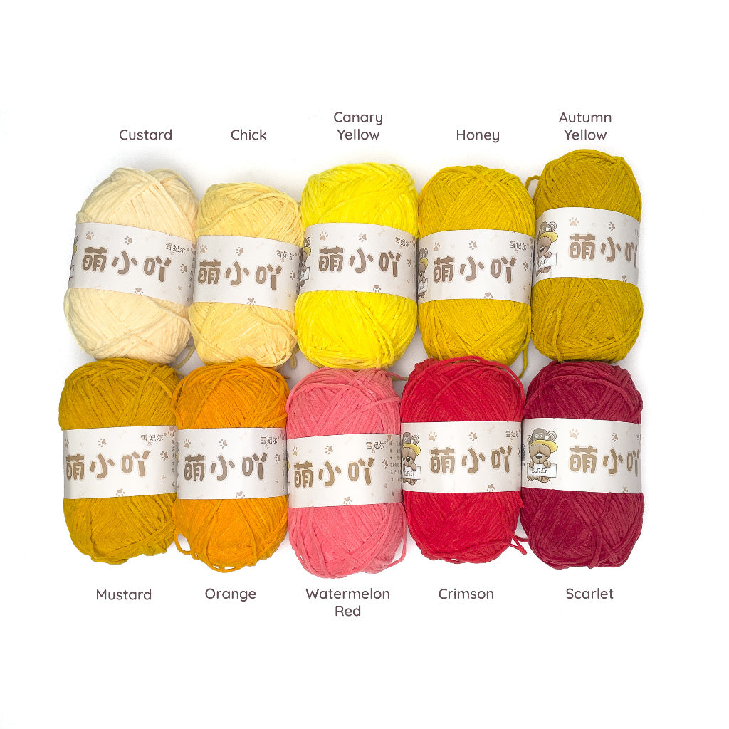 Thin Bear Chenille Yarn Matte 2.5mm 50g (Snow Princess Brand) MXY