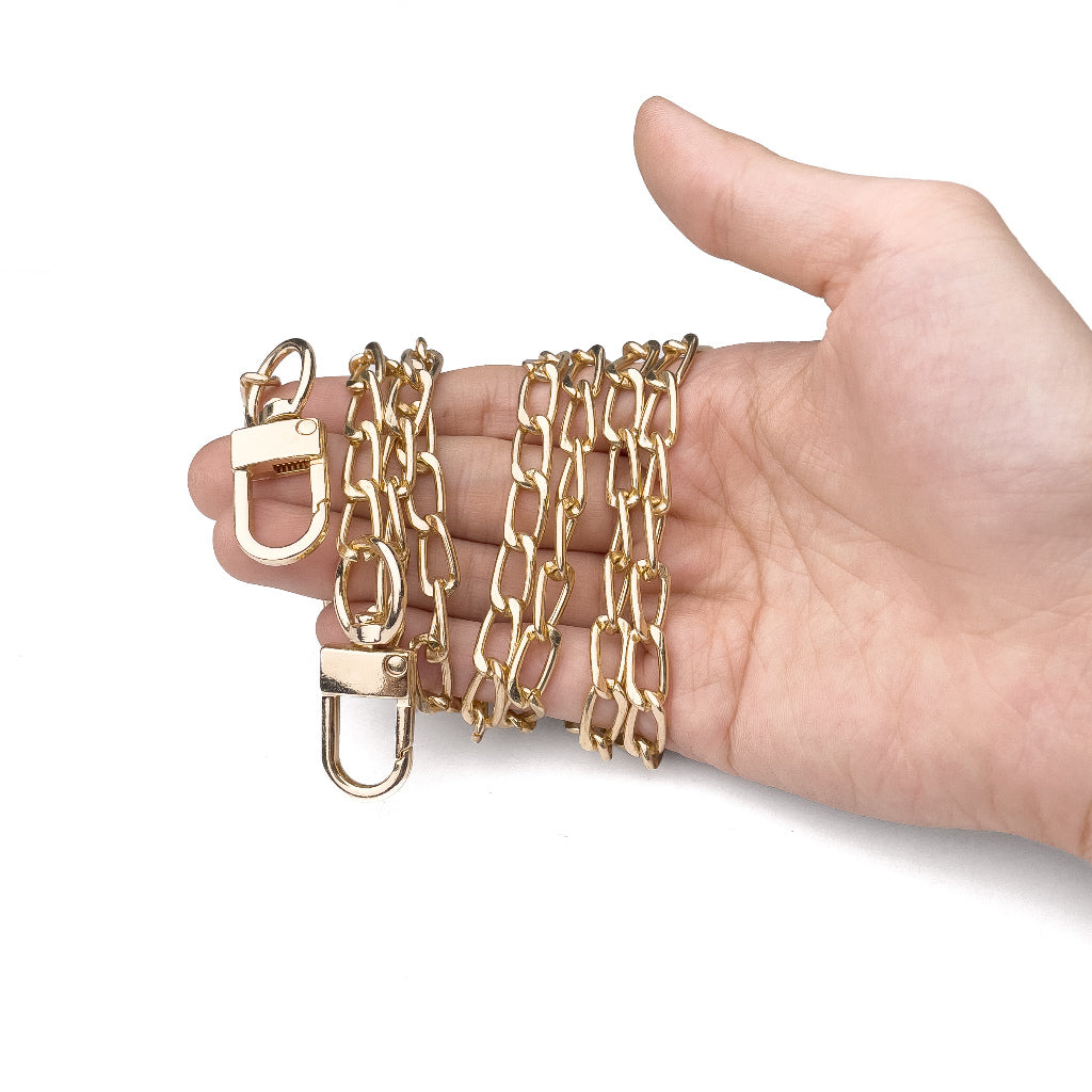 Bag Chain Large Clasp Shoulder Gold Bag Strap Metal Purse Handbag Replacement Chain Accessory 120cm
