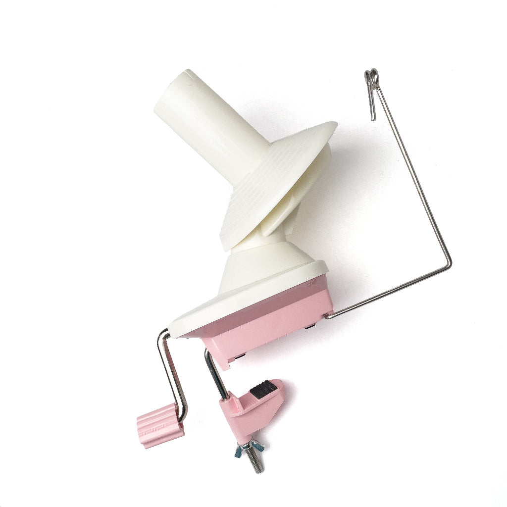 Pink Plastic Yarn Winder Manual Hand Winding Tool Hand Operated White and Pink