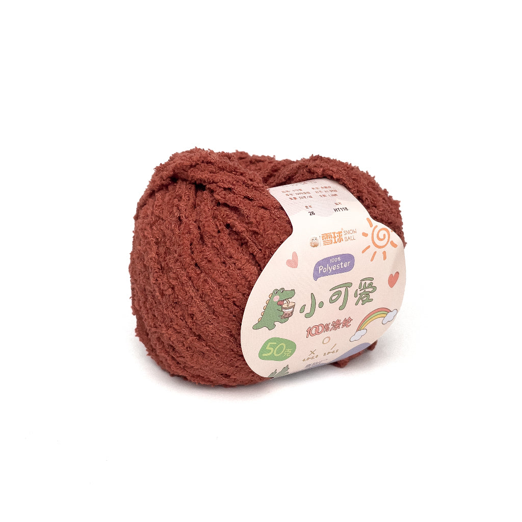[Snowball Brand] Cutie Fluffy Yarn Thin Coral Fleece Sherpa 3ply Microfiber Short Plush (50g)