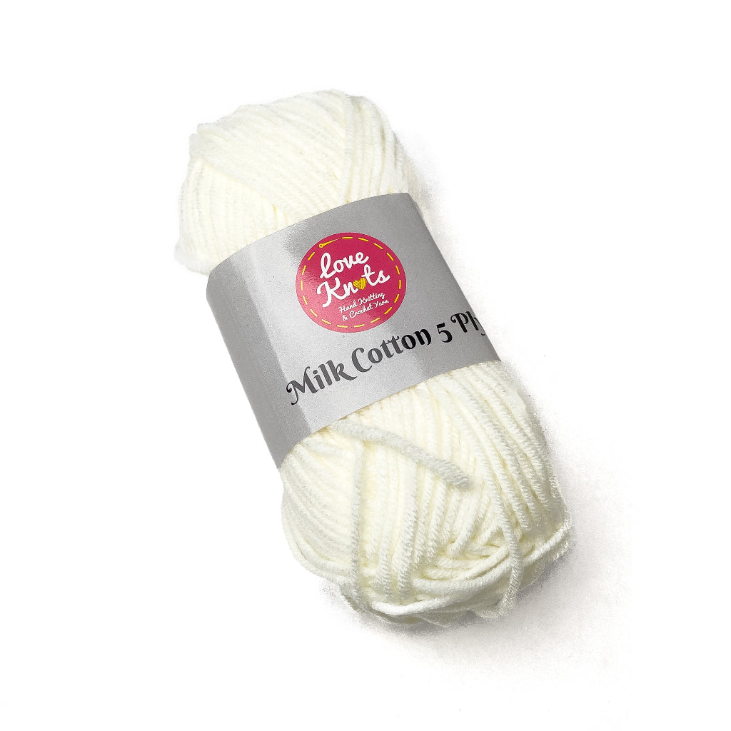 Love Knots 5ply Milk Cotton Yarn Premium Soft Acrylic Yarn by Manila Bay Thread (50 grams)