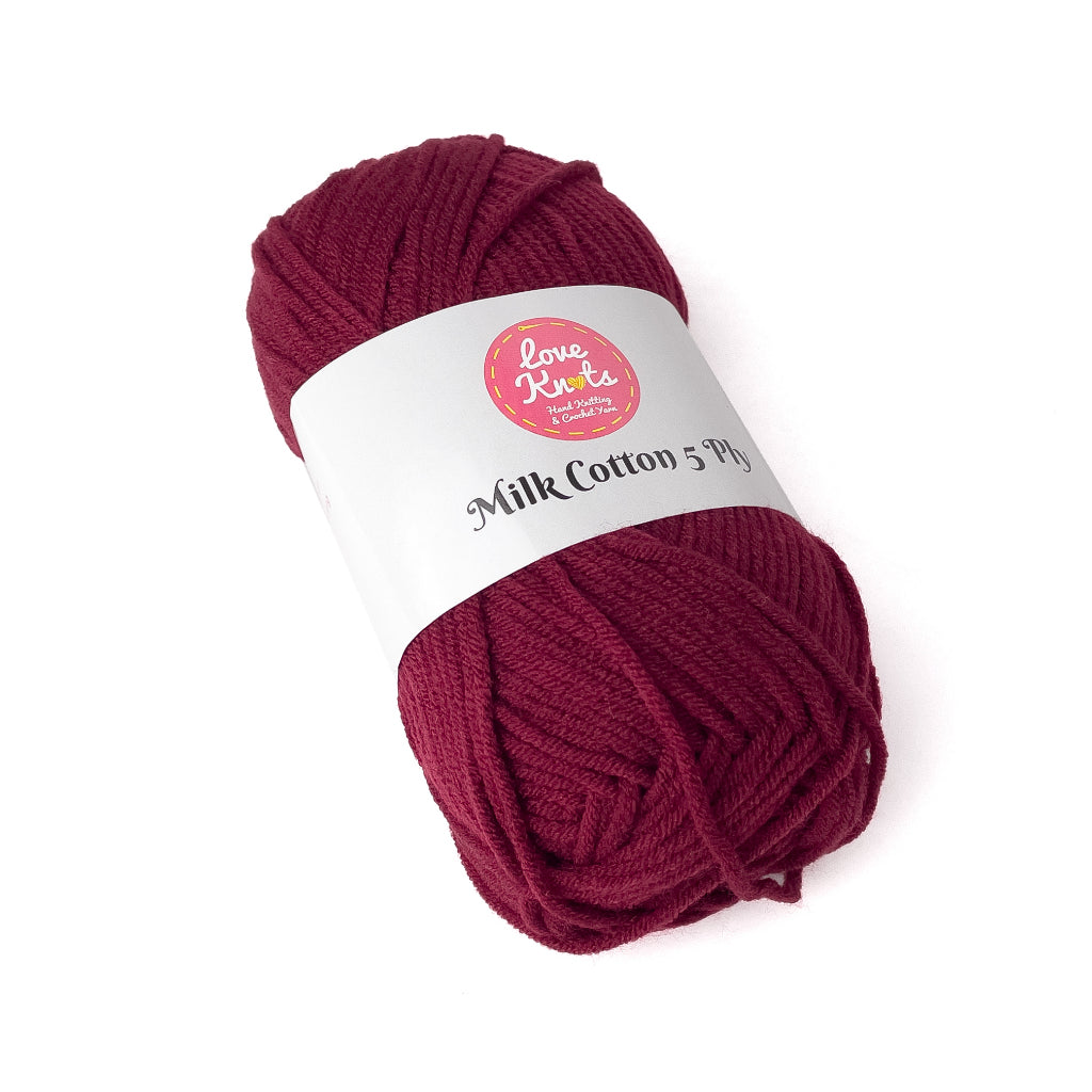 Love Knots 5ply Milk Cotton Yarn Premium Soft Acrylic Yarn by Manila Bay Thread (50 grams)