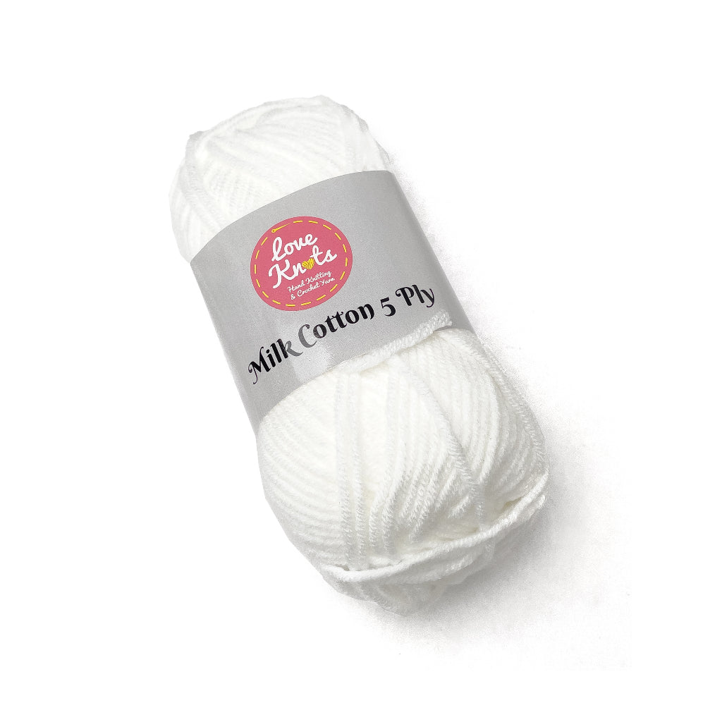 Love Knots 5ply Milk Cotton Yarn Premium Soft Acrylic Yarn by Manila Bay Thread (50 grams)