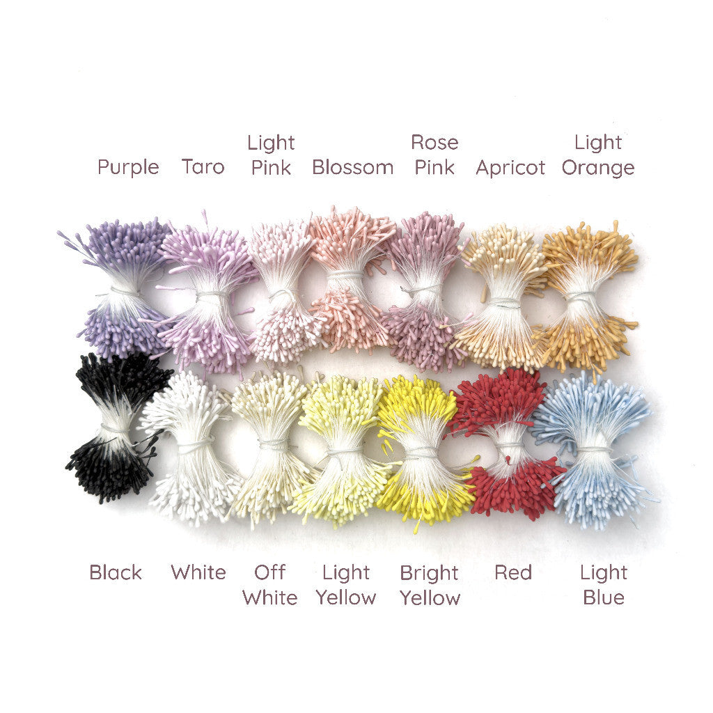 300-400pcs Artificial Flower Stamen Round Matte 2*60mm Artificial Floral Stamens for DIY Crafts