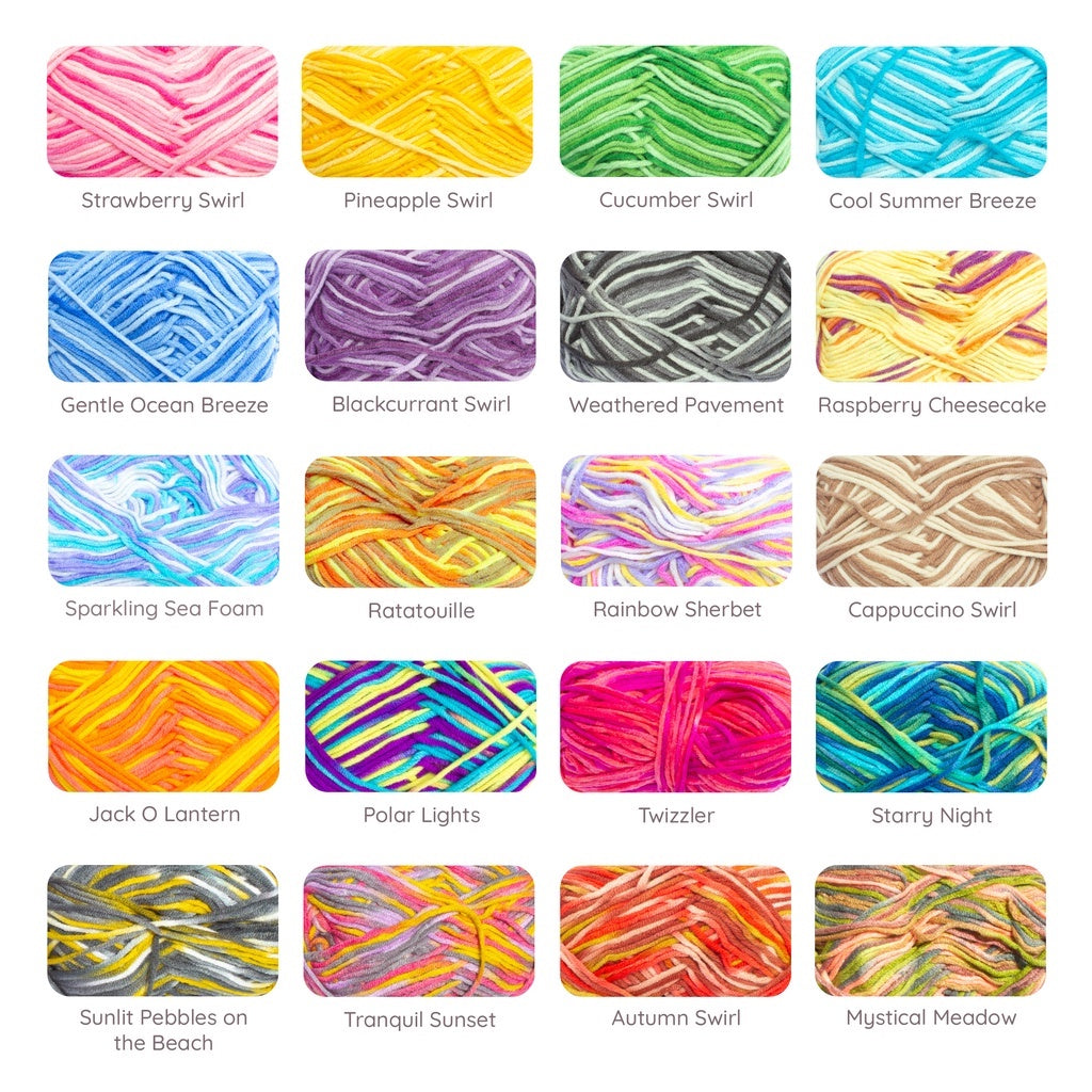 5ply Milk Cotton Yarn Premium Soft Acrylic Polyester Blend DK -- Variegated / Multicolor / Mix