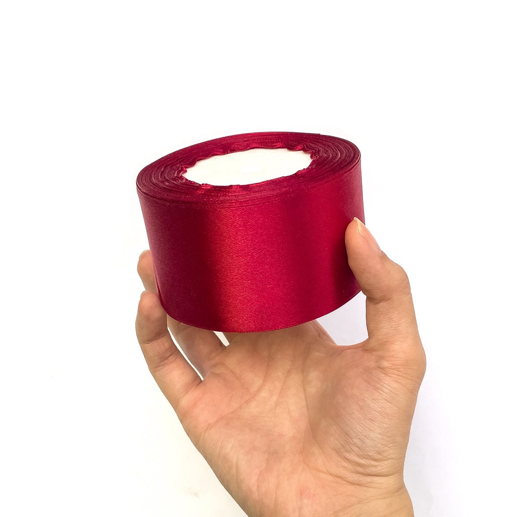 2 inch Satin Ribbon 50mm Single Faced Gift Wrapping Ribbons (25 yards or 22 meters per roll)