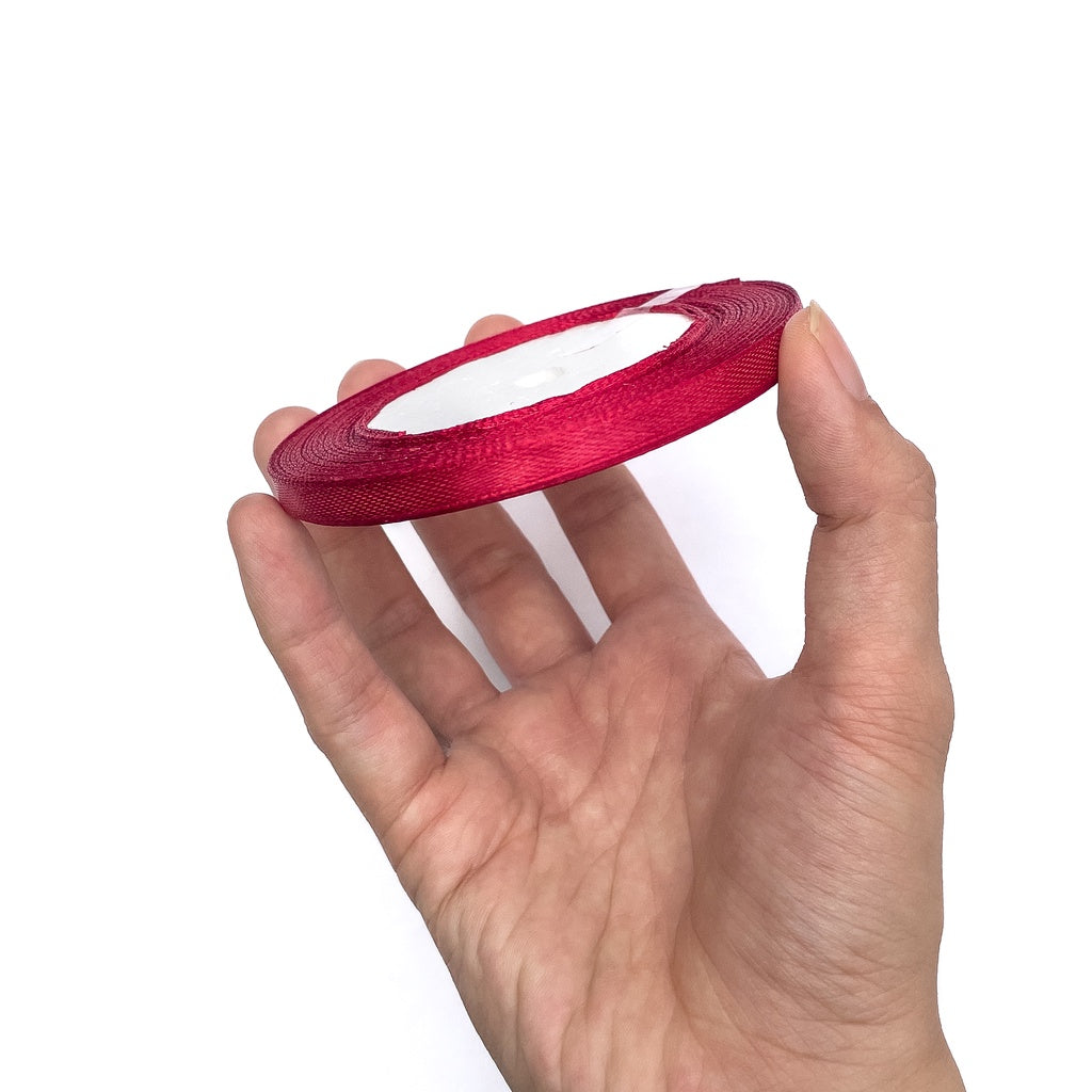 1/4 inch Satin Ribbon 6mm Single Faced Gift Wrapping Ribbons (25 yards or 22 meters per roll)