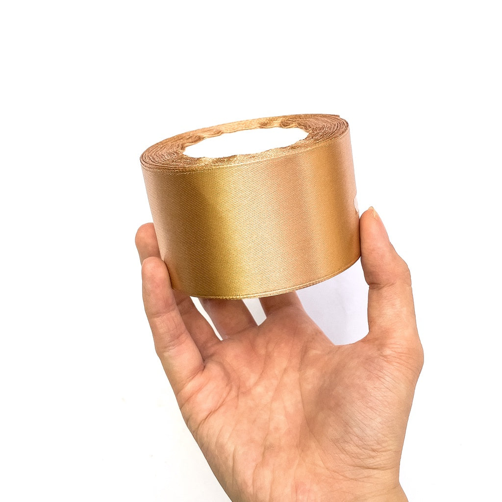2 inch Satin Ribbon 50mm Single Faced Gift Wrapping Ribbons (25 yards or 22 meters per roll)