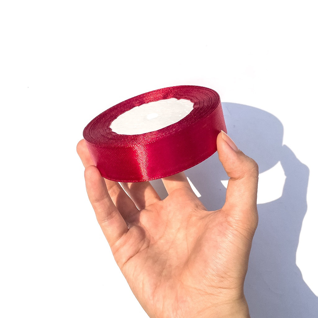 1 inch Satin Ribbon 25mm Single Faced Gift Wrapping Ribbons (25 yards or 22 meters per roll)