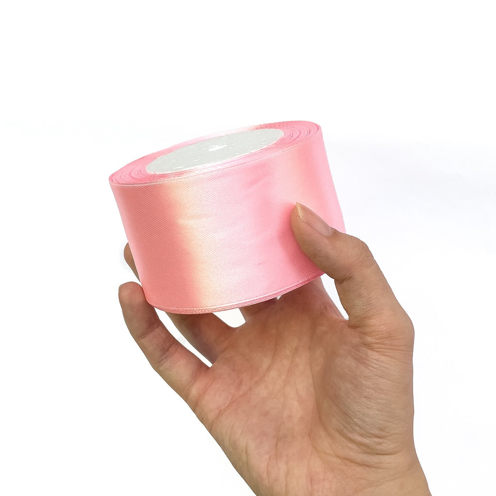 2 inch Satin Ribbon 50mm Single Faced Gift Wrapping Ribbons (25 yards or 22 meters per roll)