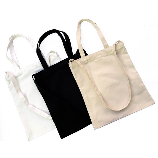 Thick Plain Canvas Tote Bag with Zipper and Crossbody Strap Katsa Sturdy Eco-friendy Fashionable Bag