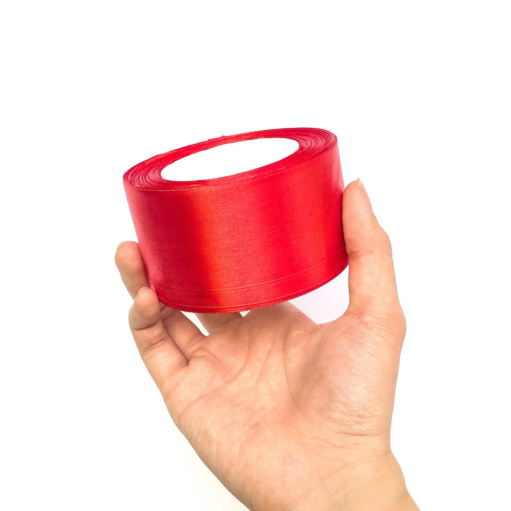 2 inch Satin Ribbon 50mm Single Faced Gift Wrapping Ribbons (25 yards or 22 meters per roll)