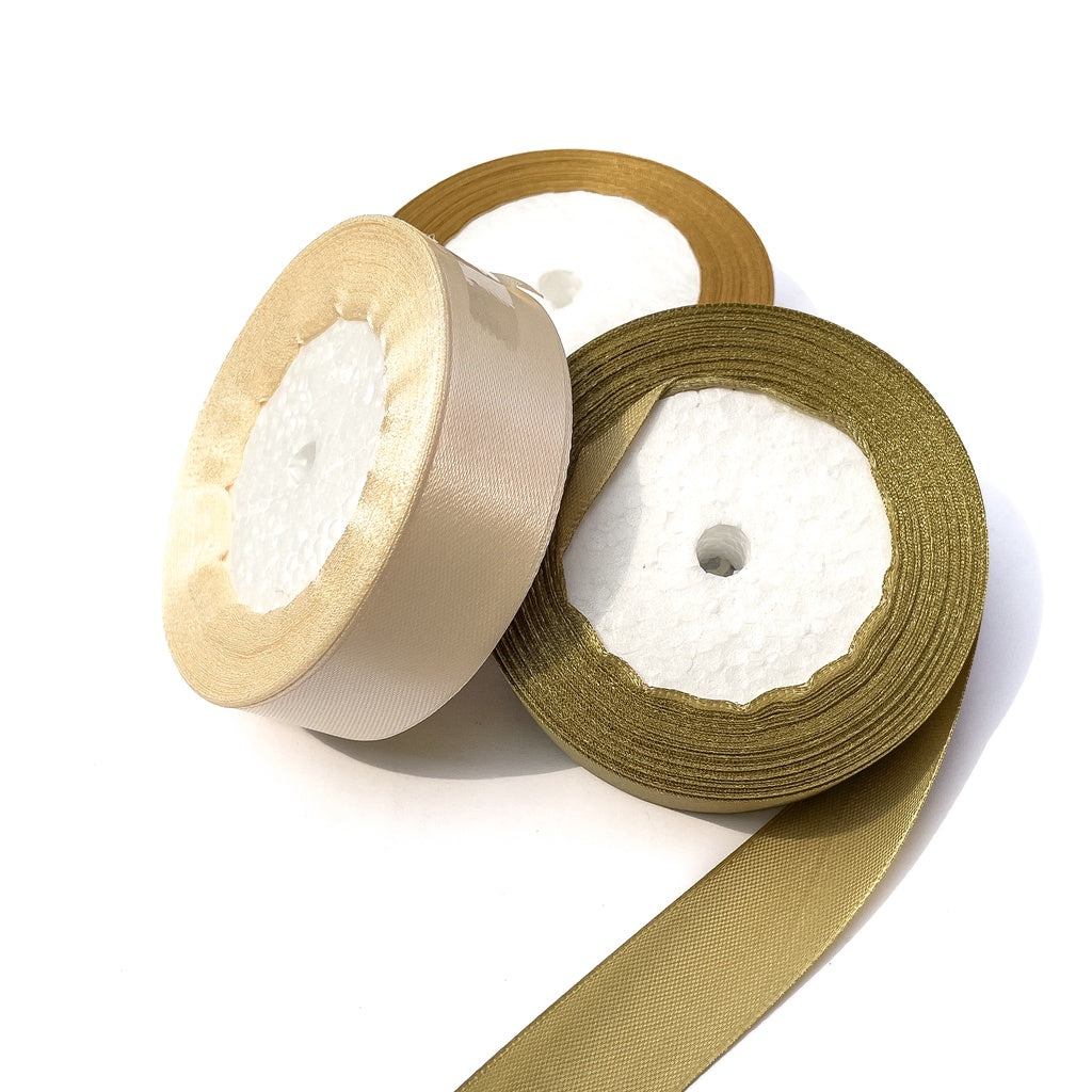 1 inch Satin Ribbon 25mm Single Faced Gift Wrapping Ribbons (25 yards or 22 meters per roll)