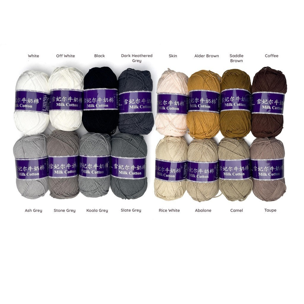 [Snow Princess Brand] 5ply Combed Milk Cotton DK Cotton-Acrylic Blend Yarn 100g - 1 of 2