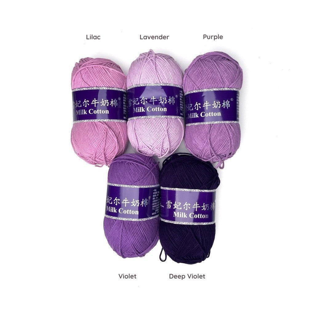 [Snow Princess Brand] 5ply Combed Milk Cotton DK Cotton-Acrylic Blend Yarn 100g - 1 of 2